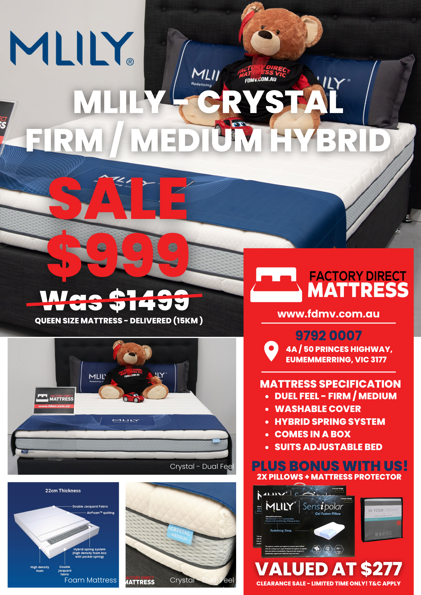 Mlily Crystal Promo - Factory Direct Mattress