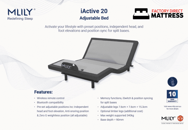 iActive 20 Adjustable Bed - Factory Direct Mattress Vic