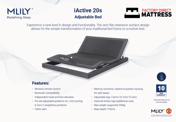 iActive 20s Adjustable Bed - Factory Direct Mattress Vic
