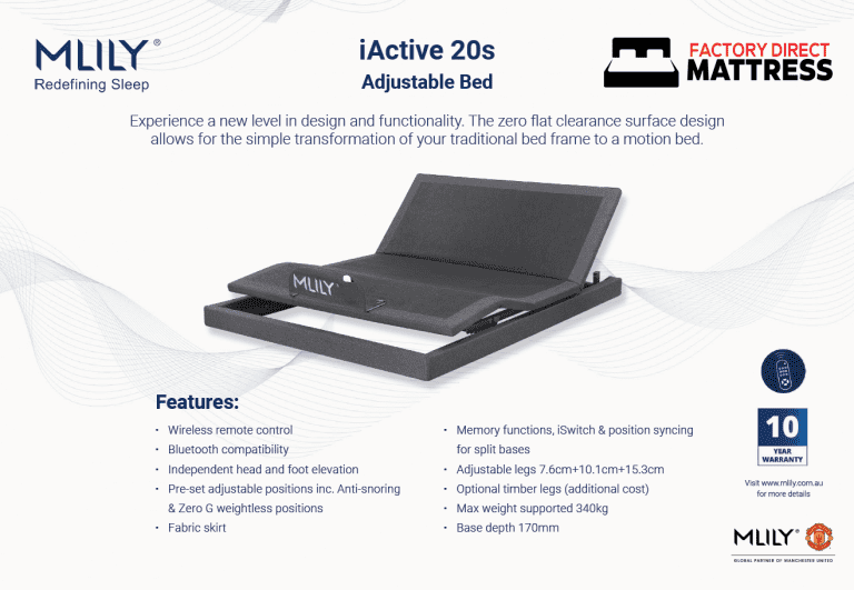 iActive 20s Adjustable Bed - Factory Direct Mattress Vic