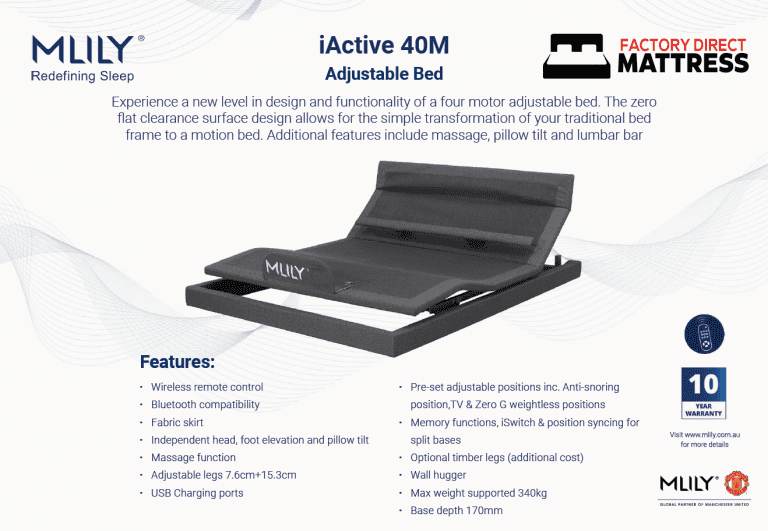 iActive 40m Adjustable Bed - Factory Direct Mattress Vic