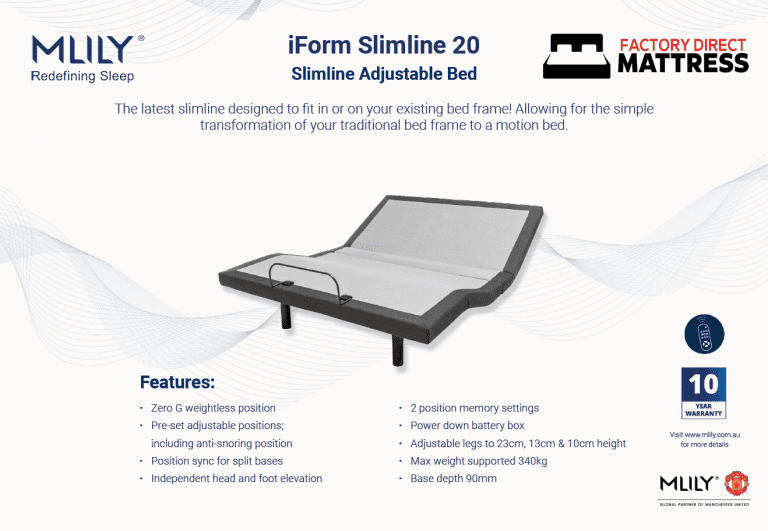 iForm Slimline 20 Adjustable Bed - Factory Direct Mattress Vic